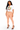 A woman modeling high-waisted, sheer nude-beige mesh leggings with a white graphic t-shirt tied at the waist and black high-heeled sandals, set against a plain white background.