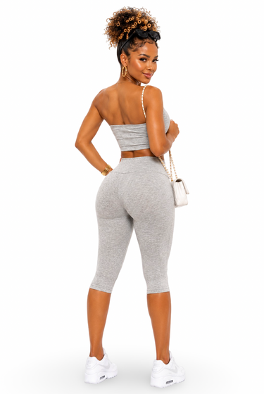 On a Daily - Matching Stretch Tube Capri Pants Set