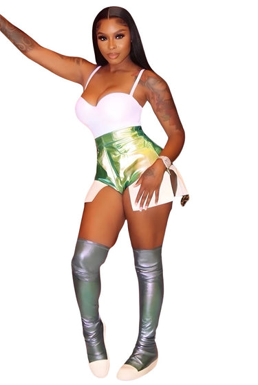 Come Correct....Fluorescent High Waist Shorts Charming Bunny