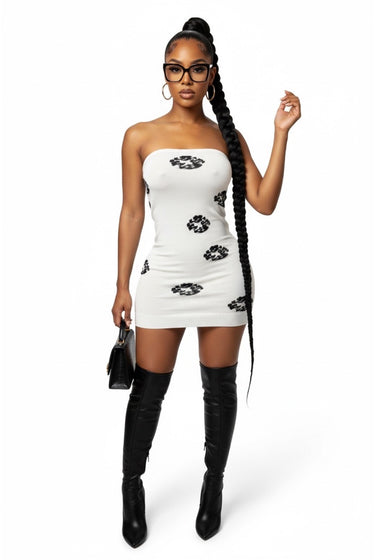 Watch & Learn - Sleeveless Tube Spotted Print Mini Dress