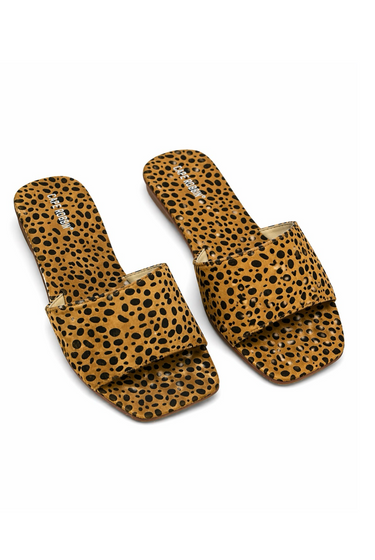 Queens β Cheetah Print Square Toe Sandal Slides for Women