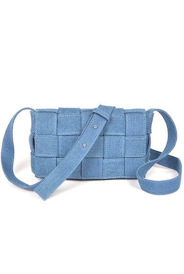 Riley....Denim Braided Clutch Purse Joia Accessories