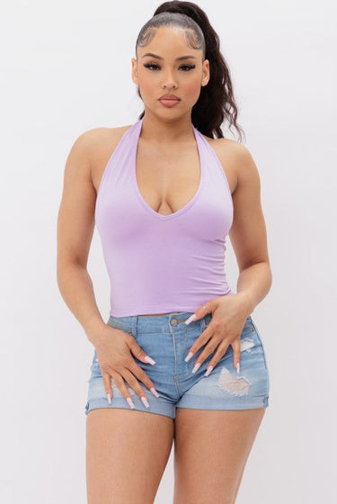Tia.....Cotton Halter Crop Top JNK Apparel