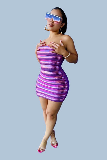 You Know The Vibes.....Puffy Bubble Tube Mini Dress Fancy Dream