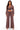 A woman modeling a matching two-piece lounge set in a washed, acid-wash brown color. The set includes a cropped zip-up hoodie with long sleeves and matching wide-leg drawstring pants, shown against a plain white background.