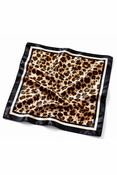 Leopard Silky Square Bandana Scarf
