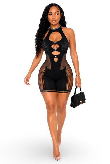 Your Dream - Women's Poster Girl Stretch Halter Neck Seamless Romper