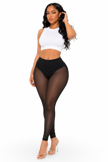 All Good - Women's Mesh Stretch Built-in Panty Leggings