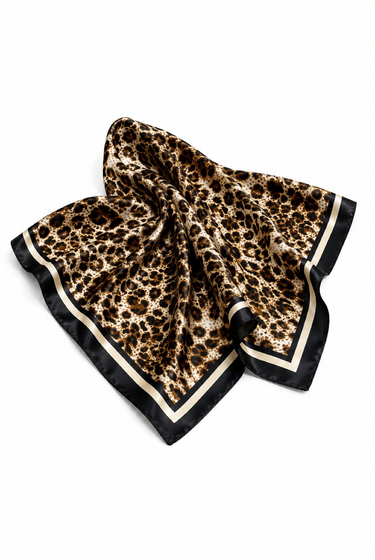 Leopard Silky Square Bandana Scarf