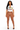 A model wearing a white graphic crop top with a tie-front cutout and sheer brown mesh high-waisted tights, paired with black high-heeled sandals, against a plain white background.