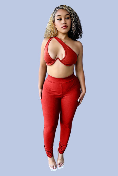 Bella....Single Side Strap Pants Set