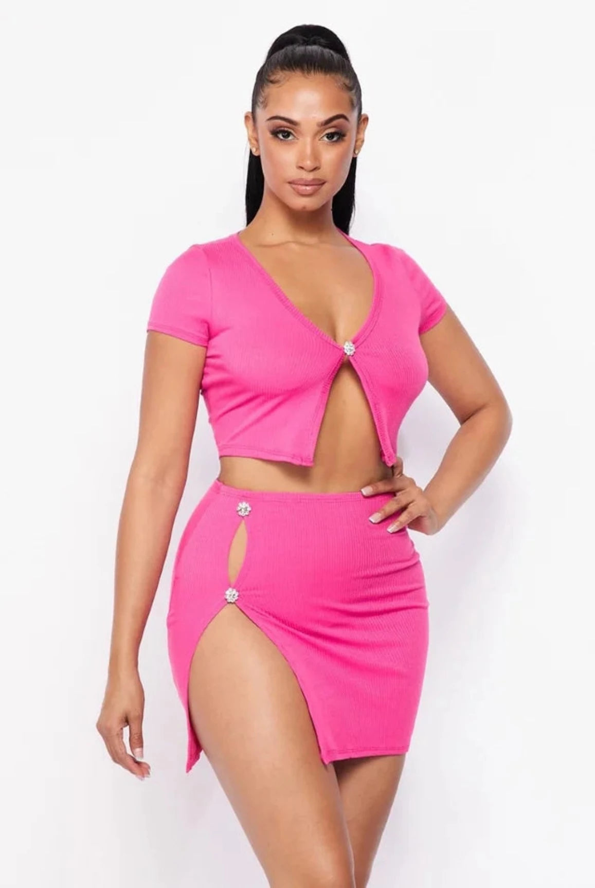 Cater To You.....Two Piece Skirt Set May Pink Clothing