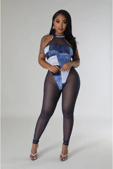 Everything & more.....Mesh Sleeveless Jumpsuit May Pink Clothing