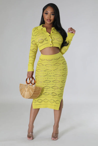 Fab......Knit Midi Skirt Set