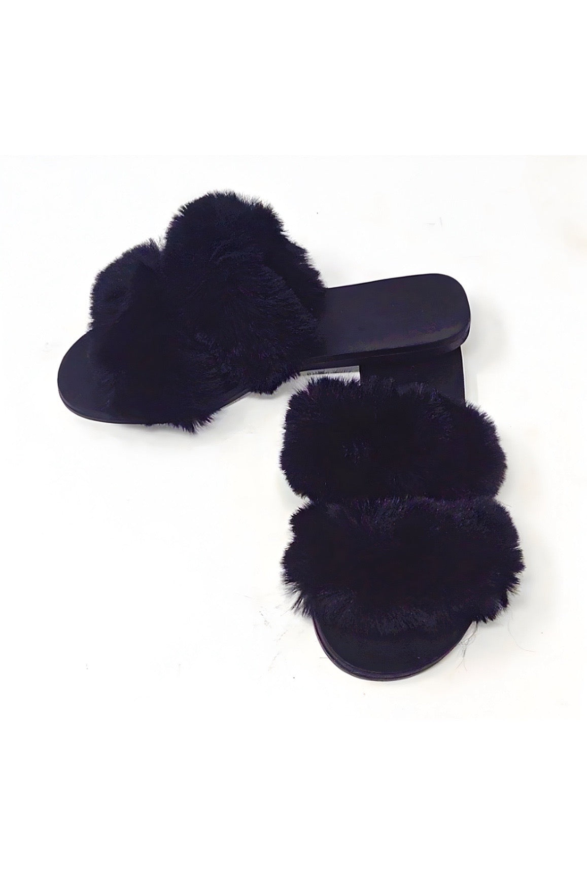 Full Moon-15- Double Fur Strap Slides