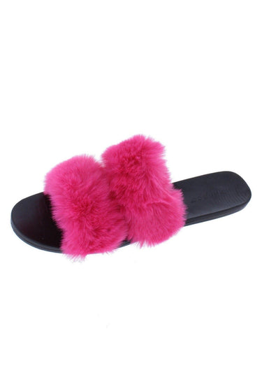 Full Moon-15- Double Fur Strap Slides Jp Original