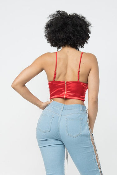 Just Me.....Satin Corset Crop Top Hera Clothing