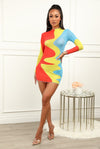 Keep Watchin......Long Sleeve Mesh Dress
