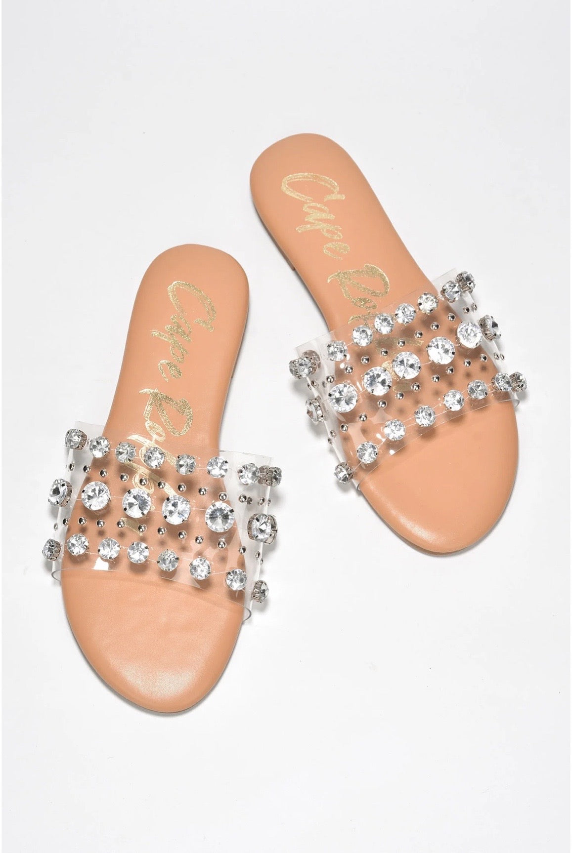 Klon.....Rhinestone Studded Sandal Slides