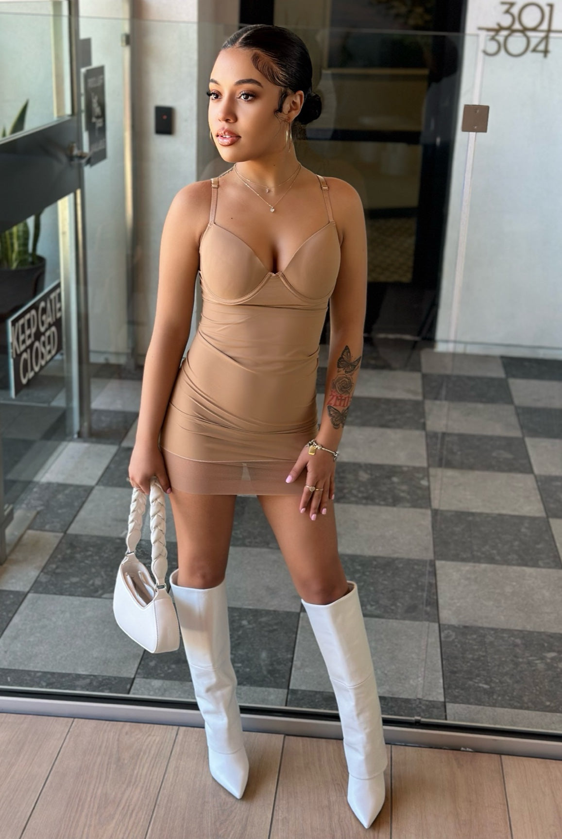 Less Is More....Spaghetti Strap Mesh Bodycon Dress