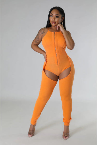 Motion.....Back & Front Thigh Cut Out Jumpsuit Good Time USA