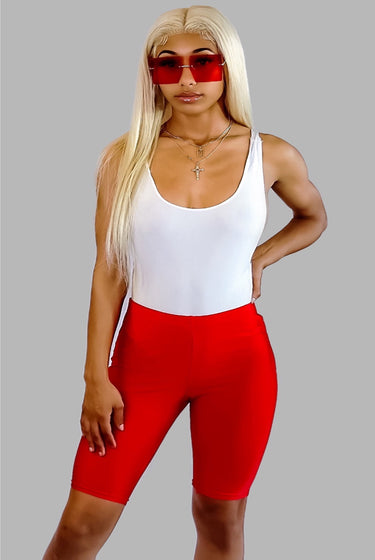 Ride With Me - Shiny Stretch Nylon Biker Shorts