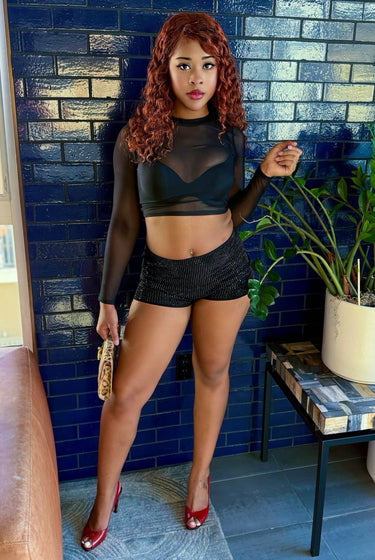 Just For Tonite - High Waist Studded Hot Shorts