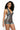 Hurting Feelings - Halter Neckline with Collar Front V Cut Back Cut Out Romper