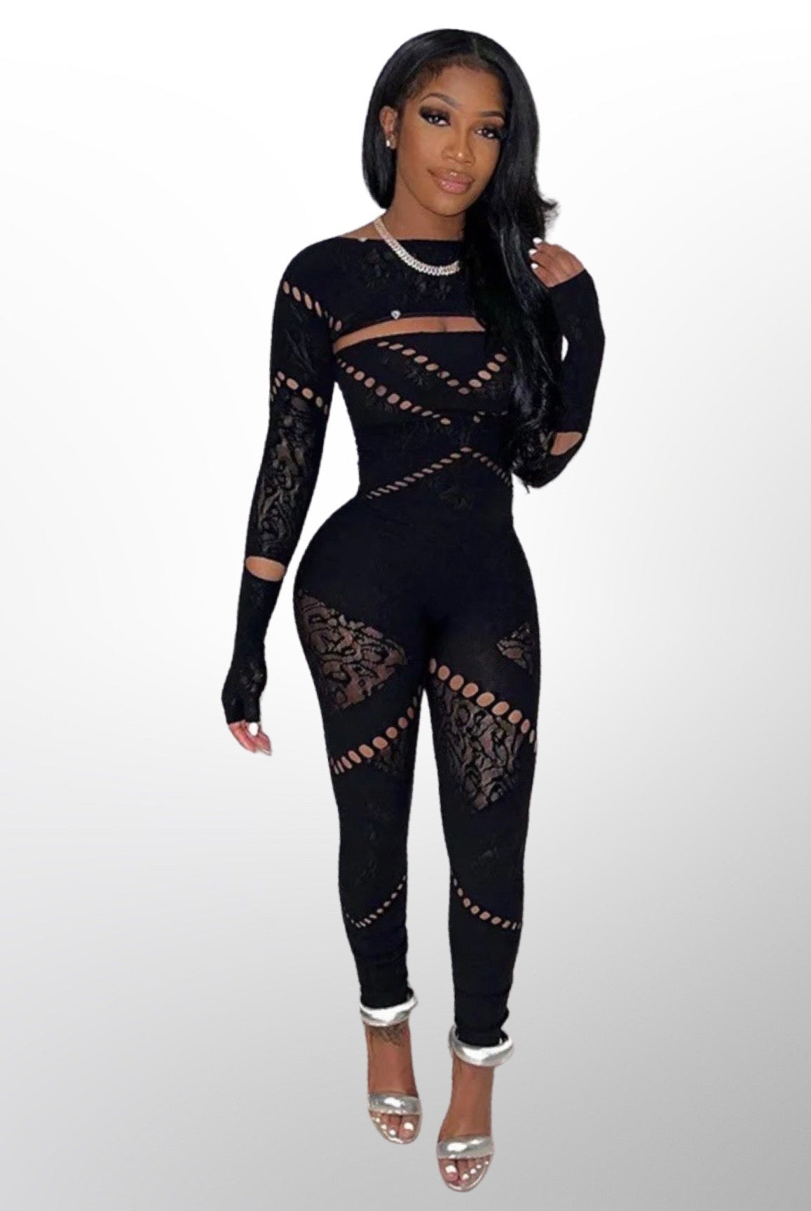 Poster Girl.....Seamless Sexy Jumpsuit Half Heart Clothing