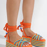 Sandralyn.....Rope Tie Up Platfrom Sandals Cape Robbin Shoes