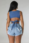Touch It.....Distressed Denim Shorts