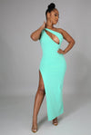 Fantasy....Sleeveless Single Strap High Side Split Dress | Swagg Boutique LLC.
