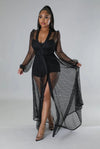 Addiction.......Short Romper With Fish Net Cover