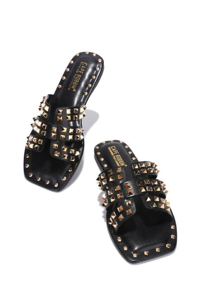 Amisha.....Studded Band Sandal Slides | Swagg Boutique LLC.