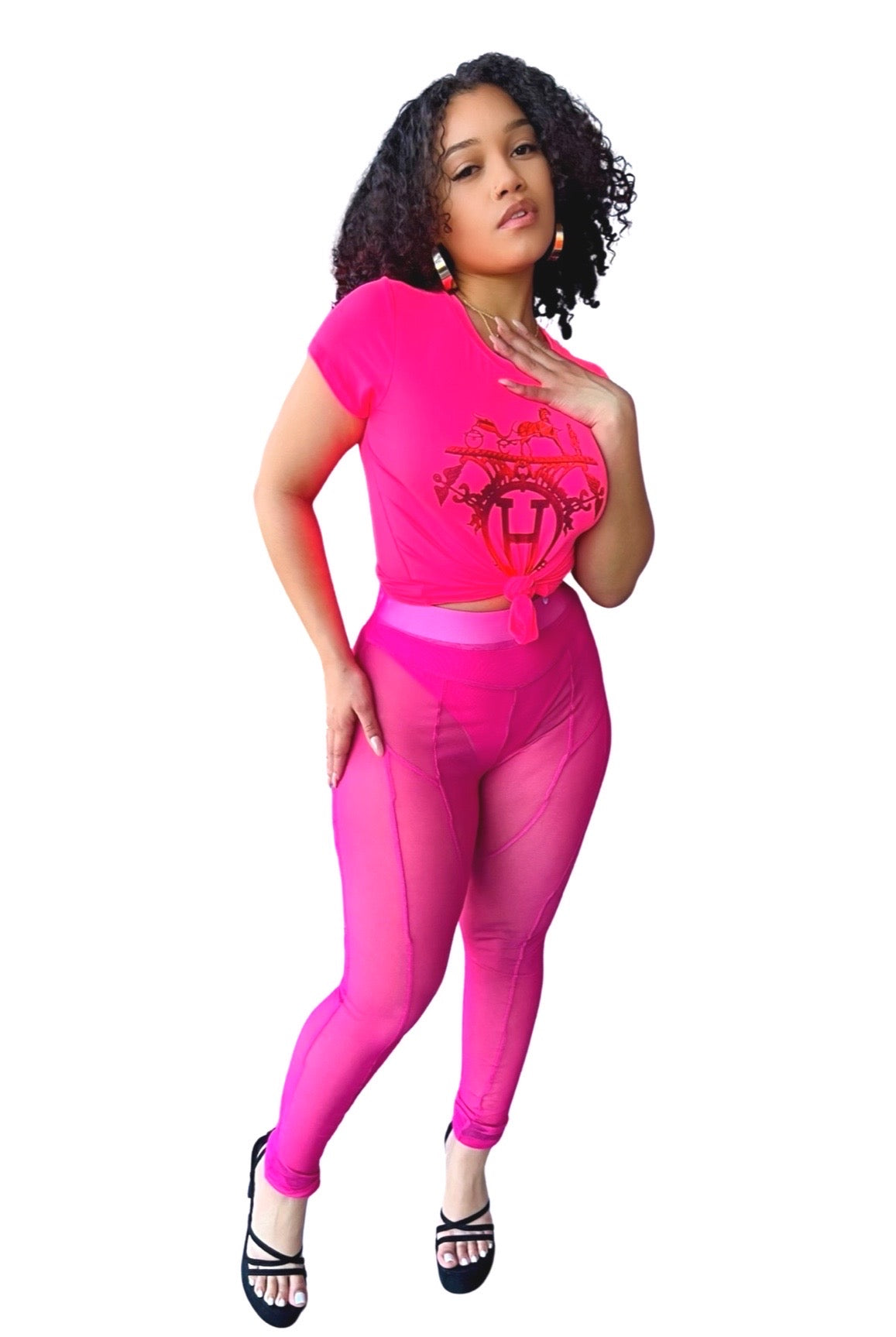 Barbie...Mesh Leggings Half Heart Clothing