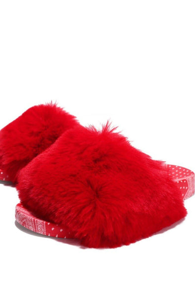 Bessie....Fur Bandana Combo Slides | Swagg Boutique LLC.