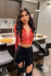 Blair.....Long Sleeve Crop Mesh Top