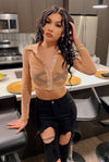Blair.....Long Sleeve Crop Mesh Top