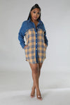 Can't Keep Quiet........Denim Plaid Tunic