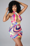 Catch My Vibe.....Halter Tie Mini Dress | Swagg Boutique LLC.
