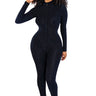 Caught Up......Long Sleeve Front Zip Up Jumpsuit Hot & Delicious Clothing