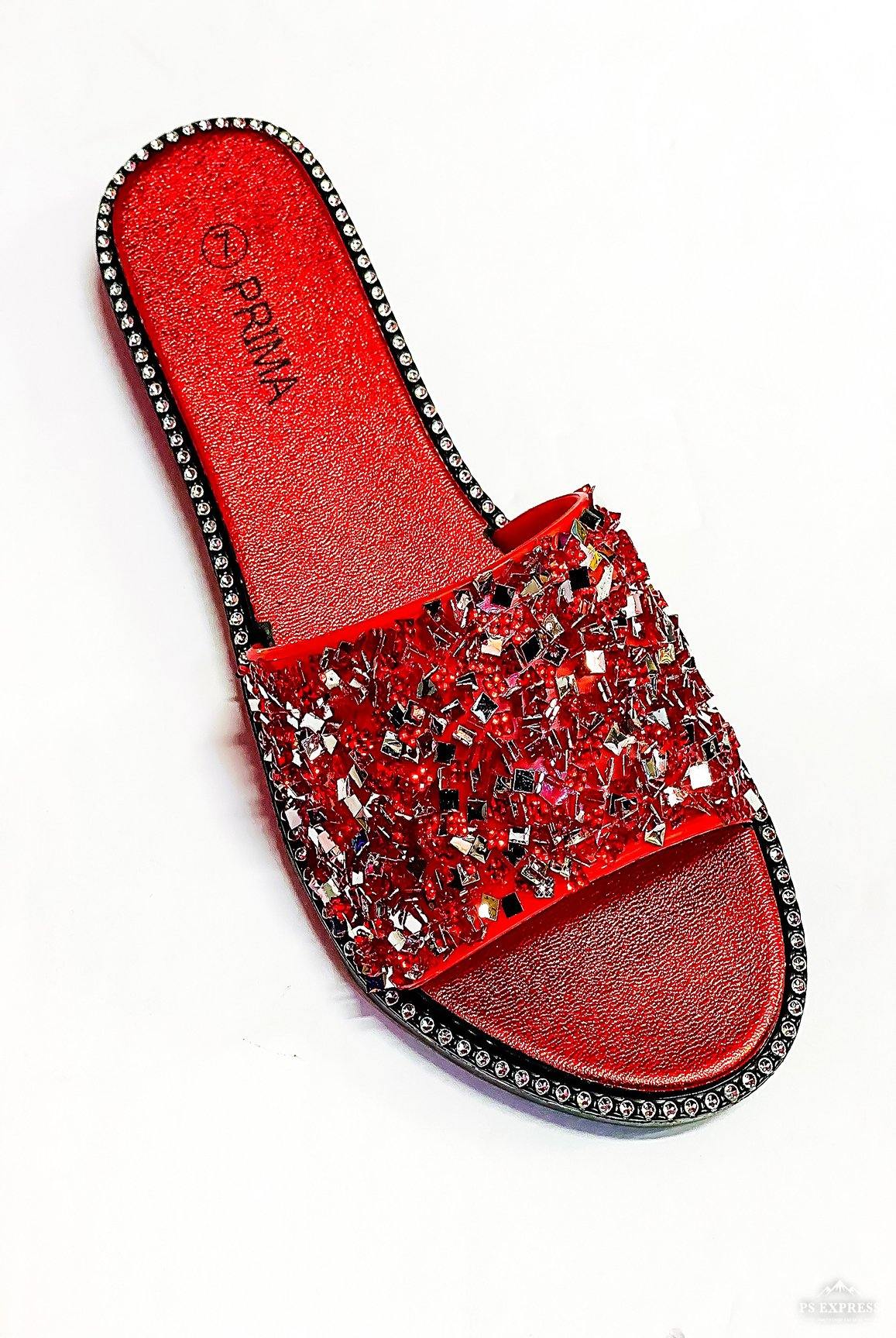 Cinderella.....Colored Stone Slip In Sandal | Swagg Boutique LLC.
