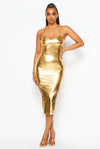 Don't Have To Explain.....Chain Strap Faux Leather Dress