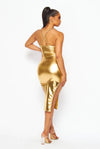 Don't Have To Explain.....Chain Strap Faux Leather Dress
