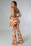 Grown Status......Halter Collar Flare Leg Jumpsuit