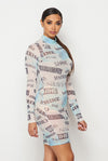 Kelli....Long Sleeve Mock Neck Mini Dress | Swagg Boutique LLC.
