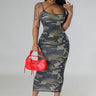 I Got Issues.....Camo Midi Dress Good Time USA