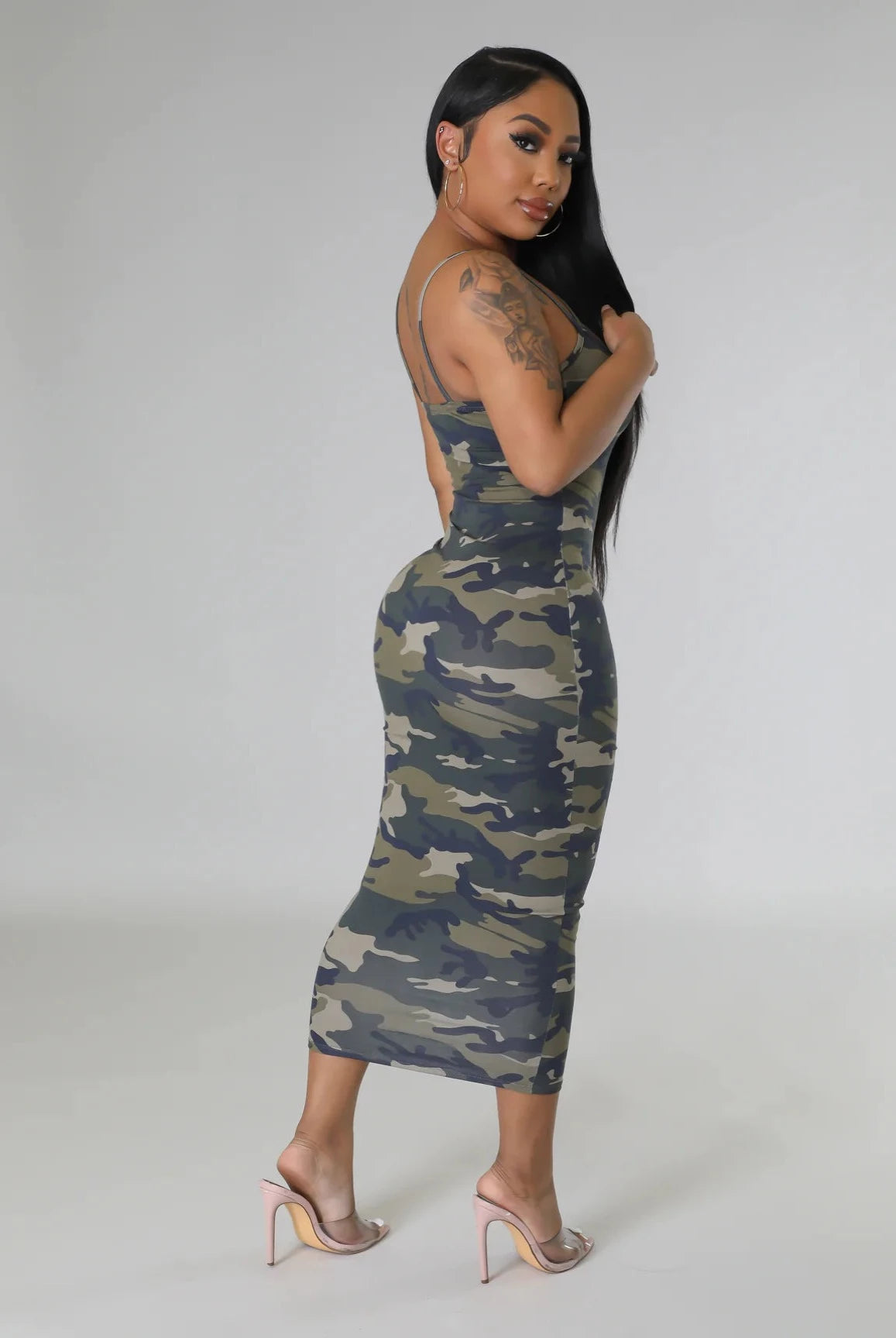 I Got Issues.....Camo Midi Dress Good Time USA