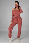 I Got Options....Off Shoulder knit Jumpsuit | Swagg Boutique LLC.