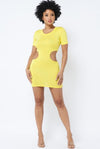 Im Straight......Double Side Cut Out Mini T-Shirt Dress | Swagg Boutique LLC.